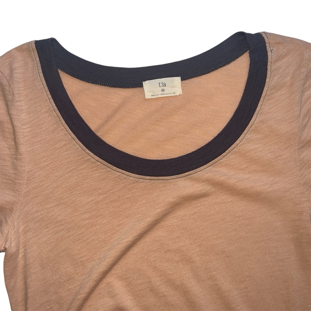 t.la Anthropologie Nude Pink Scoop Neck Top Sz XS - Picture 2 of 10